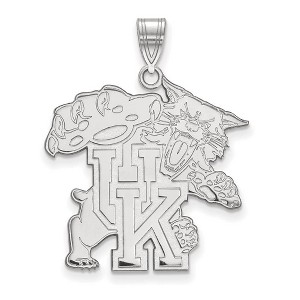 Black Bow Jewelry 14k White Gold Kentucky Wildcats NCAA Extra Large Pendant - 1 of 3
