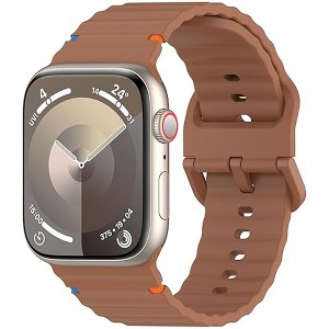 HTUTWOO Wave-Patterned Apple Watch Band, Waterproof Sport Silicone Strap 38/40/41/42/44/45/46/49mm for iWatch Series 11 10 9 8 7 6 5 4 3 2 1 SE Ultra - 1 of 4