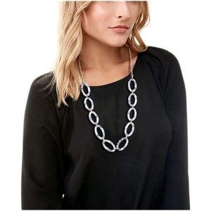 for Women: Leopard & Tortoise Print Acetate Collar Necklace with Metal Oval Resin Chain - 1 of 4