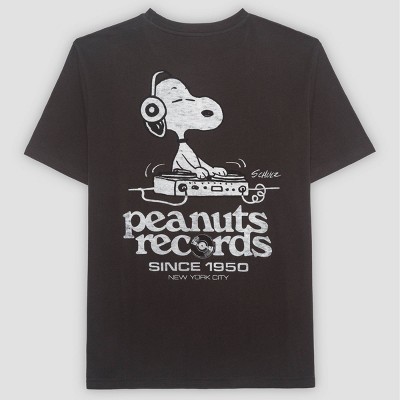 Мужские футболки Peanuts Men's Peanuts Records Graphic T-Shirt - Black M — фото 3