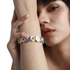 SOHI Women's Champayne Gold Textured Rose Bracelet - 4 of 4