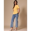 INSPIRE CHIC Women's Sweet Ruffle Trim Peter Pan Collar Button-Down Shirt - 3 of 4