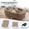 Large Washable Faux Fur Orthopedic Dog Bed for People and Pets, Extra Plush Pillow and Blanket Set, Premium Support for Napping and Doze Off - 2 of 3