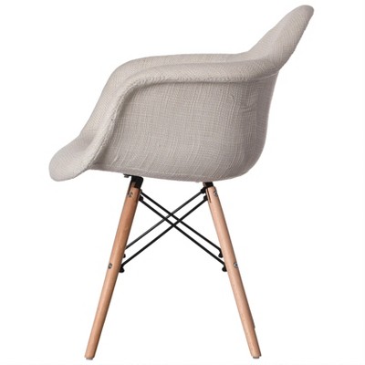 White Wood Mid-Century Modern Side Chair
