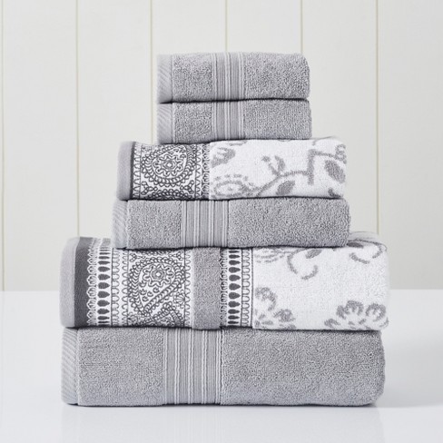 Modern Threads 6 Piece Yarn Dyed Jacquard/solid Towel Set, Ophelia ...