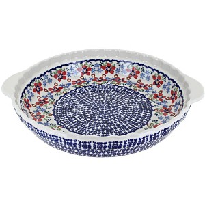 Blue Rose Polish Pottery Z148 Manufaktura Pie Plate With Handles - 1 of 1