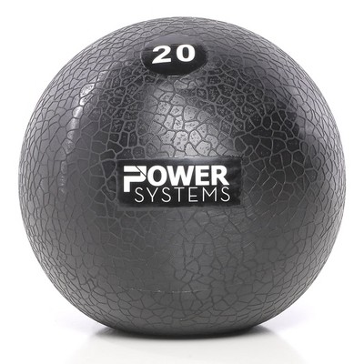 Power Systems MEGA Slam Textured Rubber 10 Inch Round Exercise Ball Prime Fitness Training Weight, 20 Pounds, Gray