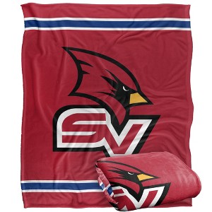 Saginaw Valley State University Primary Logo Stripes Silky 50x60 Blanket, 1 Sided - 1 of 4