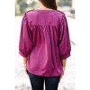 Women's Ruffle V-Neck Blouse with Braided Hem - entro - 3 of 4