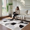 Lahome GST Modern Asymmetrical Geometric Short Pile Velvet Rectangular Indoor Area Rug - 2 of 4