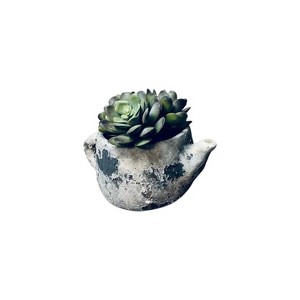 Slickblue Rustic Cement Teapot Planter, Succulent or Flower Pot, 2 Sizes: Small or Medium, Indoor/Outdoor - 1 of 4