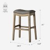Maven Lane Adrien Rustic Backless Vegan Leather Saddle Seat Bar Height Bar Stool - 4 of 4