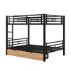Metal Full Size Convertible Bunk Bed with 2 Drawers, Black - 3 of 4