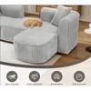 Luxury Modern Curved 4-Seater Modular Corduroy Sectional Sofa, Minimalist Cloud Couch with Movable Ottoman for Living Room Apartment - 2 of 4