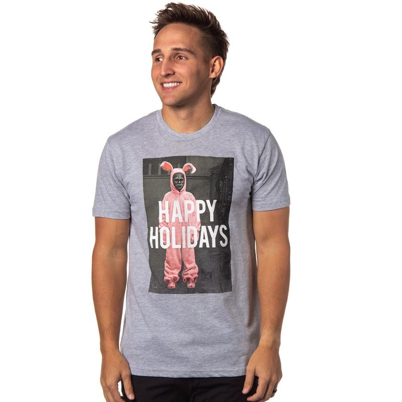 A Christmas Story Men's Ralphie Bunny Suit Happy Holidays Adult T-Shirt, 1 of 5