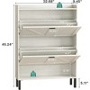 TIRAMISUBEST Rustic Shoe Cabinet with Metal Handles - 4 of 4