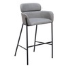 HomeRoots 30" Slate Gray And Black Fabric And Steel Bar Height Bar Chair - 4 of 4