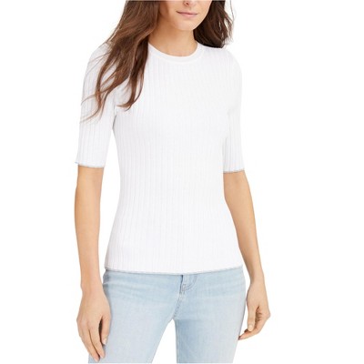 I.N.C International Concepts Womens Ribbed Pullover Sweater, White, Medium