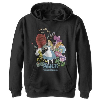 Alice In Wonderland With Balloons Adult Pull-Over Hoodie by Madame