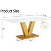NicBex Dining Table 71" Modern Rectangular Glass Dining Table with V-shaped MDF Legs for Dining Room - 3 of 4