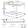 SeaCamel Full Size Square Tube Iron Bunk Bed - Safety Rails, Modern Minimalist, Easy Assembly - 3 of 4