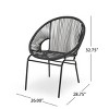 Modern Patio Polyethylene Rattan Trumpet Chair Set of 2,Outdoor Patio Club Chair with Iron Frame,Curved Back Armless Accent Chair-Coolbibila - 4 of 4