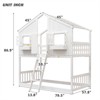 RISOKEYS Twin over Twin House Bunk Bed - Wood  Bunk Bed with Roof, Window, Window Box, Door, Safety Guardrails and Ladder for Girls Boys - 3 of 4