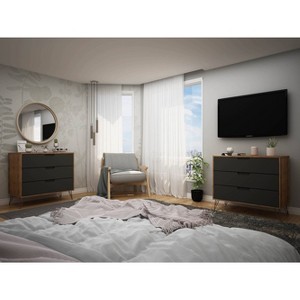 Set of 2 Rockefeller 3 Drawer Dresser - Manhattan Comfort - 1 of 4