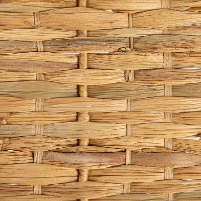 Natural Water Hyacinth Rectangular Tray Set with Wood Handles