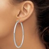Black Bow Jewelry 3mm x 65mm 14k White Gold Classic Round Hoop Earrings - 3 of 4