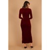 Petal and Pup Sarine Long Sleeve Maxi Dress - Wine S - 4 of 4