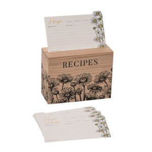 VIP Wood 6.75 in. White Recipe Box With 100 Cards Set of 2 - 1 of 2