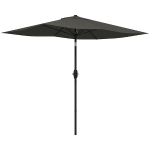 Sapphtopaz 6.5×10Ft Patio Umbrella Rectangular Market Umbrella with Crank and Push Button Tilt 6 Sturdy Ribs for Garden, Beach, Backyard - 1 of 4