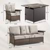 Belord 4-Piece Outdoor Patio Furniture Set with 50,000 BTU Fire Pit Table, Outdoor Sofa and Chairs for Backyard, Deck, or Garden - 2 of 4