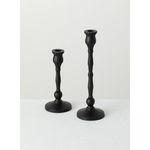 Sullivans Set Of 2 Iron Taper Candle Holders 12.5"H & 15.25"H Black - image 1 of 4