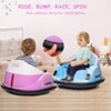 Kids Ride on Bumper Car, 12V Battery Powered Bumper Car with Remote Control, Electric Bumping Toy with 360 Degree Spin, Music, LED - 4 of 4