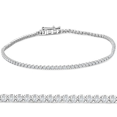 Pompeii3 2Ct Diamond Lightweight 7" Tennis Bracelet 14k Gold Lab Created