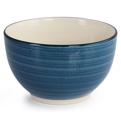 Dark Blue Ceramic Swirl 24-Piece Dinnerware Set