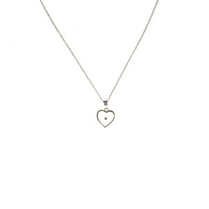 Dicksons The Mustard Seed Heart Silver Plated Pendant Necklace - 18 inch Chain - 1 of 3