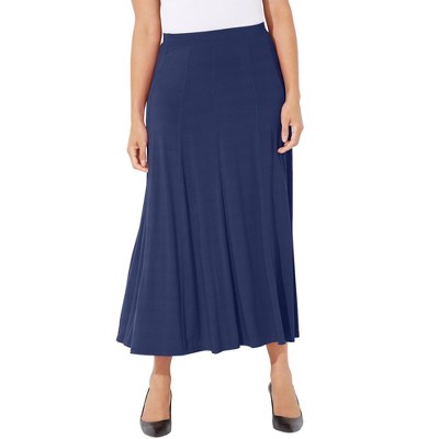 Catherines Women's Plus Size Anywear Seamed Skirt - 3x, Navy : Target