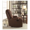Rosia Linen Recliner Chocolate - Acme Furniture: Microfiber, Cup Holders, Wood Frame - 4 of 4