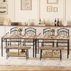Dining Table Set, Industrial Dining Room Table & Chairs 4pcs, Kitchen Table Set Bench for Apartment,Home, Kitchen, Dining Room, Brown - 2 of 4