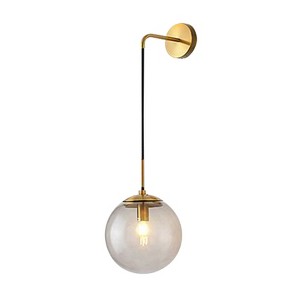 YIYIBYUS Modern Wall Light with Adjustable Chain and Glass Shade - 1 of 4