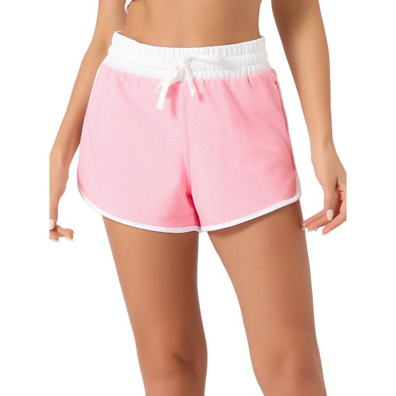 cheibear Women's Sweat Shorts Casual Summer Lounge Athletic Running Elastic Cotton Pajama Shorts, 1 of 6