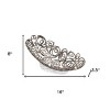 HomeRoots 16" Silver Aluminum Abstract Circles Oval Decorative Bowl - 3 of 4