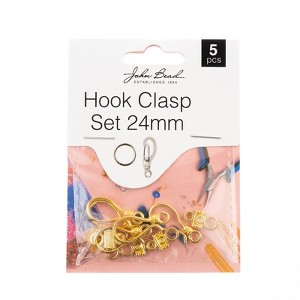 John Bead Must Have Findings Metal Gold 24mm Hook Clasps for Jewelry Making Findings, 5 Pieces - 1 of 4