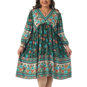 club midi dresses Floral Round Neck Split Dress to for sophisticated styling Color:NVY White Blue Flower Off one pc