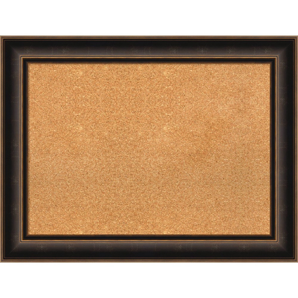 Photos - Dry Erase Board / Flipchart 34"x26" Villa Wood Frame Natural Cork Board Oil Rubbed Bronze - Amanti Art