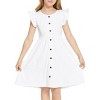 Arshiner Girls Dress Flutter Sleeve A-Line Button Down Sundress Casual Midi Dresses - 3 of 4