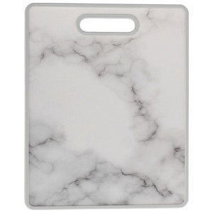 12" x 15" Nonslip Cutting Board Marble-Designed Plastic, Dishwasher Safe, Sturdy & Lightweight with Easy-Grip Handle - 1 of 4